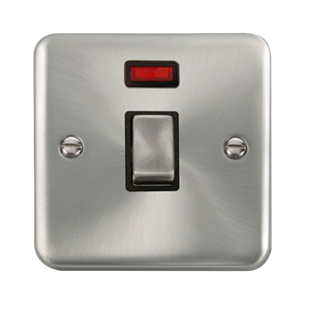 Click Deco Plus 20A Plate Satin Chrome Switch With Neon DPSC723BK