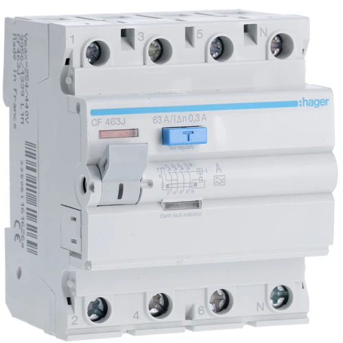 Hager RCCB 4P 63A 300mA A Rated