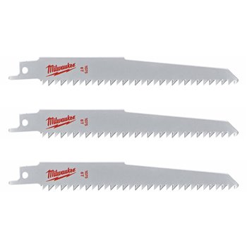 Milwaukee SAWZALL Sabre Blade Wood/Plastic 150mm 6 TPI 3 Pack 48001075