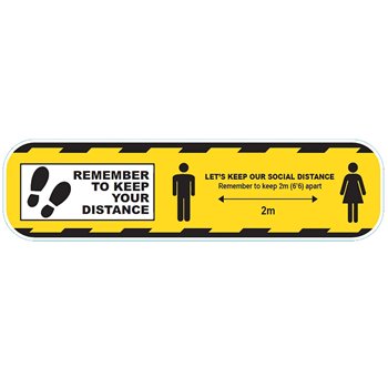 Social Distance Floor Sticker Yellow 600mm Perm-Adhesive CVSDY