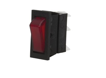 Rocker Switch Black/Red Illuminated SPST 197-7759