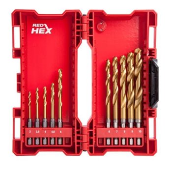 Milwaukee Red Hex Drill Bit Set 10 Piece