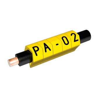 Partex Cable Marker 4 Black On Yellow PA1RBY4