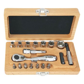 Felo XS Classic 18 Piece Ratchet & Socket Set-Pocket Size 057 718 66