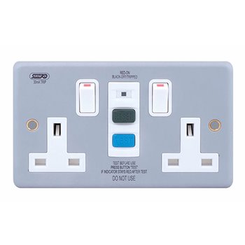 Selectric Meta Clad Socket with RCD 13A 2 Gang LG9098MB-RCD