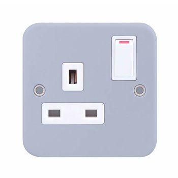 Selectric Single Switched Socket Metal Clad 1 Gang 13A LG9099MB