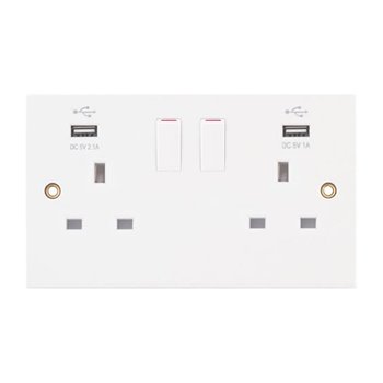 Selectric 2G Switched Socket 13A C/W 2xUSB Ports 1 & 2.1A LG9098-USB