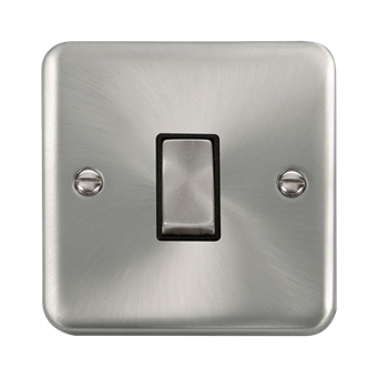 Click Deco Plus 10AX 1 Gang Satin Chrome Plate Switch DPSC425BK