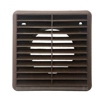 100mm Louvred Grille Round Spigot Brown / 4" Wall Grille VKC244B