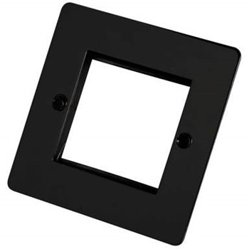 Click Flat Plate 1 Gang 2 Mod Media Plate Black Nickel