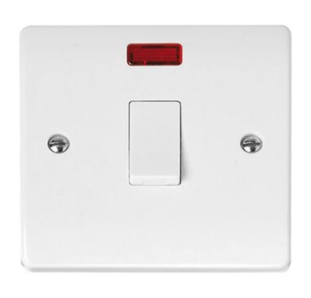 Click Curva 20A Double Pole Fan Isolator Switch White CCA023