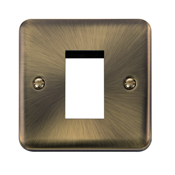 Click Deco Plus 1 Gang Antique Brass New Media™ Unfurnished Plate - 1 Aperture DPAB310