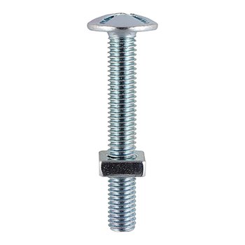 TIMco Roofing Bolts C/W Square Nuts BZP Box of 100 M6 X 30mm M630