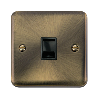 Click Deco Plus Single Antique Brass RJ11 (Irish/US) Outlet DPAB115BK