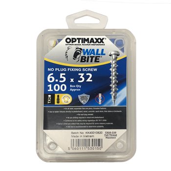 Optimaxx Wallbite Masonary Screws 6.5 x 32mm C650320