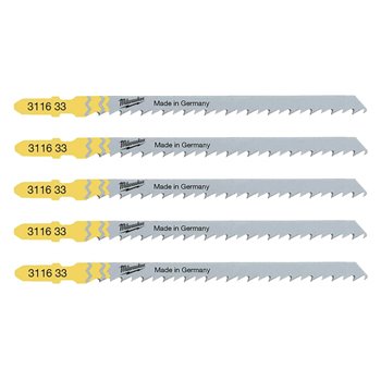 Milwaukee Jigsaw Fast Cut Blade 105mm (Wood) T344D - 5 Pack 4932311633