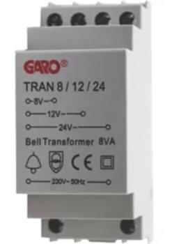 Bell Transformer 8V/12V/24VGARO 230V 8VA Tran8-12-24