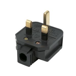 Plug Top 13A Rubber Black BG