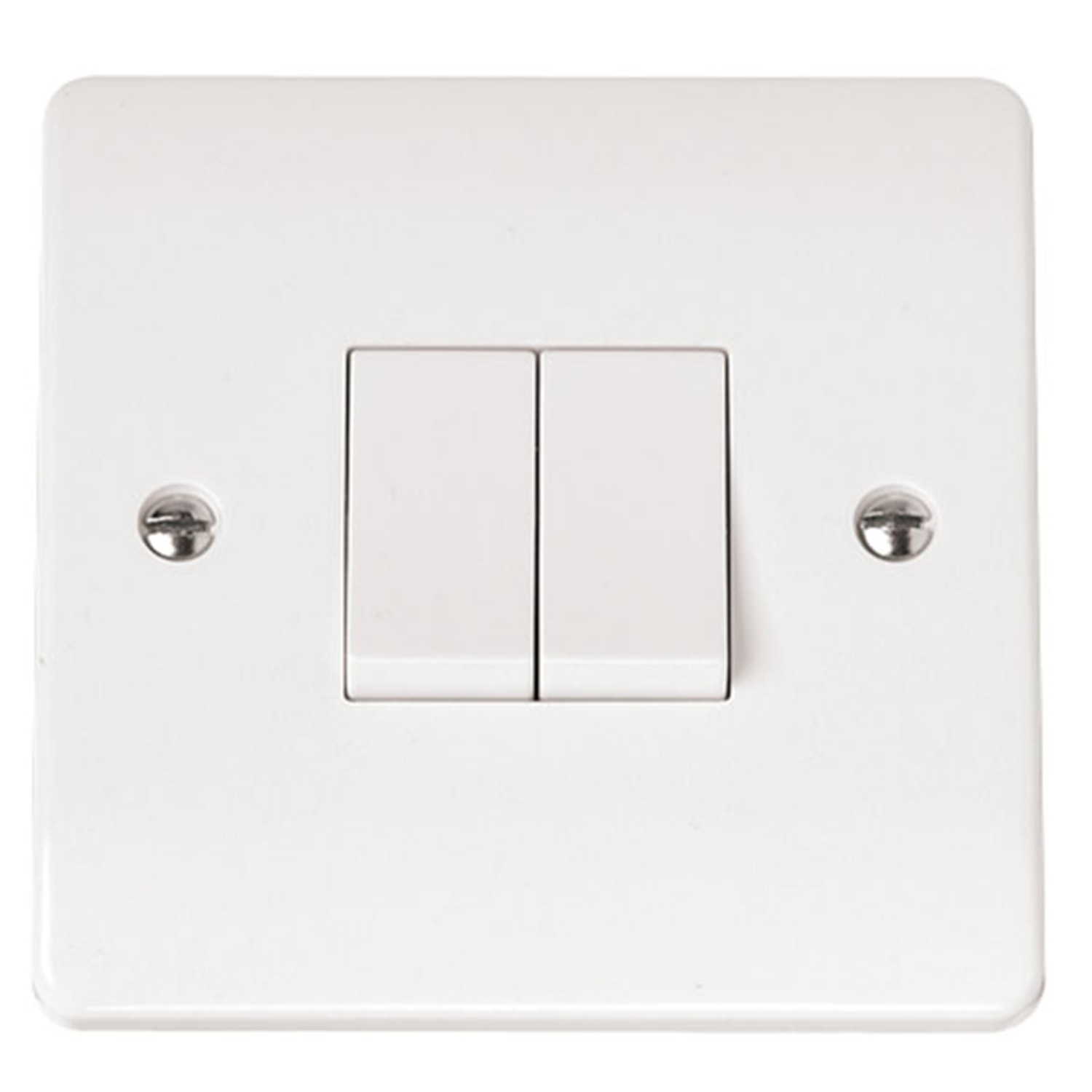 Click Mode 2 Gang 2 Way 10A Switch White CMA012