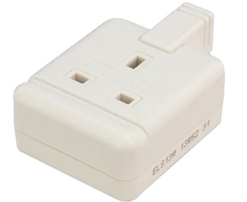 Trailing Socket 1 Gang 13A Fused White Permaplug