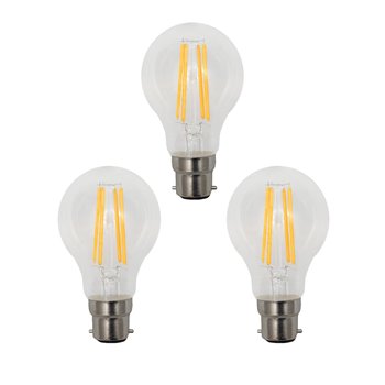 Evo Light 3 Pack LED Lamps 8W 1055lm B22 Clear Filament GMYA60827B223
