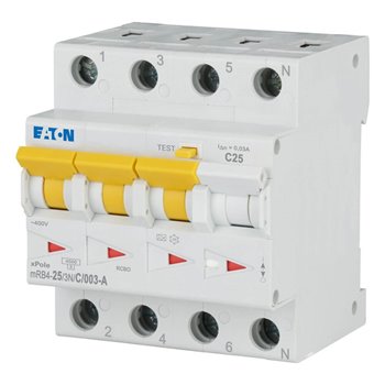 Eaton RCBO 4P 25A 30mA C Type