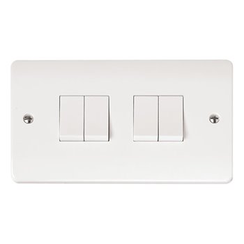 Click Mode 4 Gang 2 Way 10A Switch White CMA019