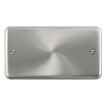 Click Deco Plus 2 Gang Satin Chrome Blank Plate DPSC061