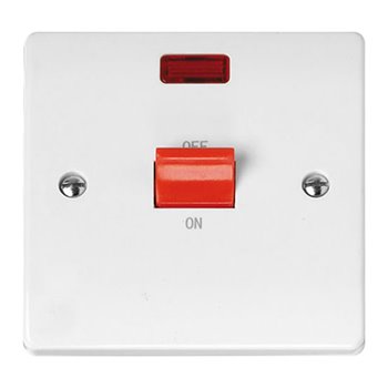 Click Curva 1 Gang 45A Switch White