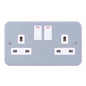 Selectric Metal Clad Switched Socket 2 Gang 13A LG9098MB