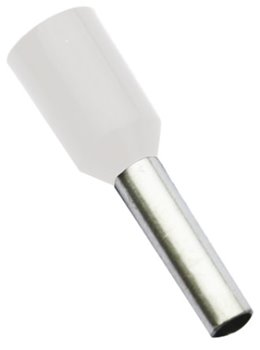 0.75mm 12mm Long Bootlace Ferrule White CEF7512G