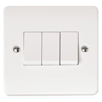 Click Mode 3 Gang 2 Way 10A Switch White CMA013