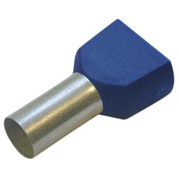 Haupa Bootlace Ferrule 2.5x10mm Twin 100 Pack Blue