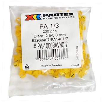Partex Pack of 200 Cable Markers 7 PA13BYMP7