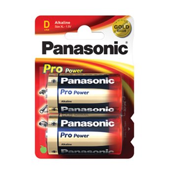 Panasonic ProPower 1.5V D Alkaline Batteries LR20 2 Pack - LR20PPG/2BP