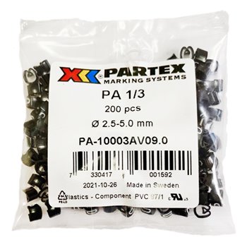 Partex Pack of 200 Cable Markers 0 PA13/CCMP-0