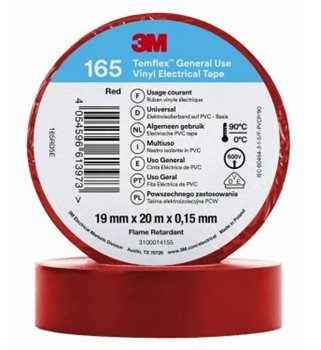 Insulating Tape Red 19mm X 20Mtr 3M