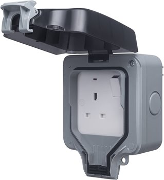 BG Electrical Single Weatherproof Outdoor Power Socket IP66 WP21