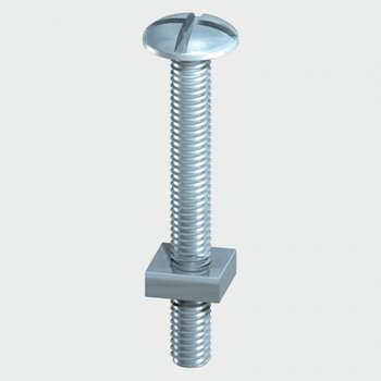 M6 x 60mm Roofing Bolt & SQ Nut 6 Pack - BZP TIMpak 0660RBP