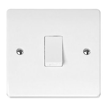 Click Curva 1 Gang 2 Way 10A Plate Switch White CCA011