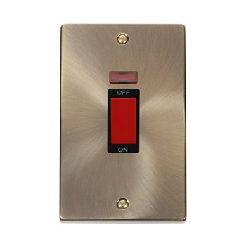 Click Deco 2 Gang 45A DP Switch Antique Brass