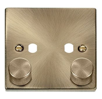 Click Deco 2G Dimmer Plate Only Antique Brass