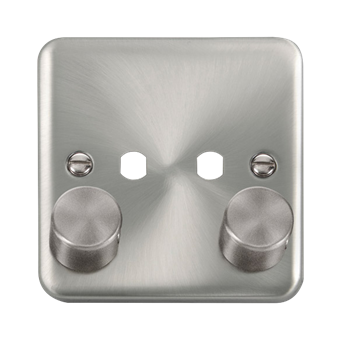 Click Deco Plus 2 Gang Satin Chrome Dimmer Plate DPSC152PL