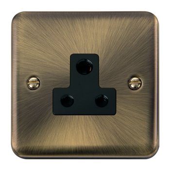 Click Deco Plus 5A Round Pin Antique Brass Socket Outlet DPAB038BK