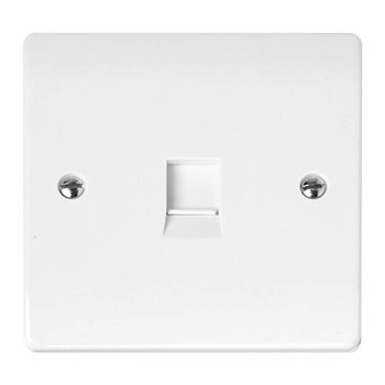 Click Curva RJ11 Telephone Socket White CCA115