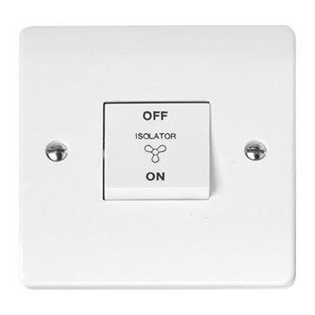 Click Curva 10A DP Isolator Fan Switch White