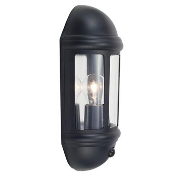 Ansell Latina Polycarbonate Half Lantern with PIR 42W Black ALHLPIRBL